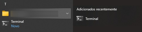 Terminal no Menu Iniciar