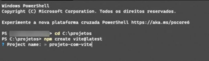 Nome do projeto com Vite escrito