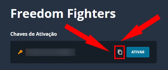 Botão copiar chave da Nuuvem