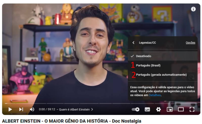 Tipos de Legenda Disponíveis no YouTube