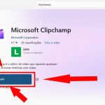 Baixando o Clipchamp na Microsoft Store